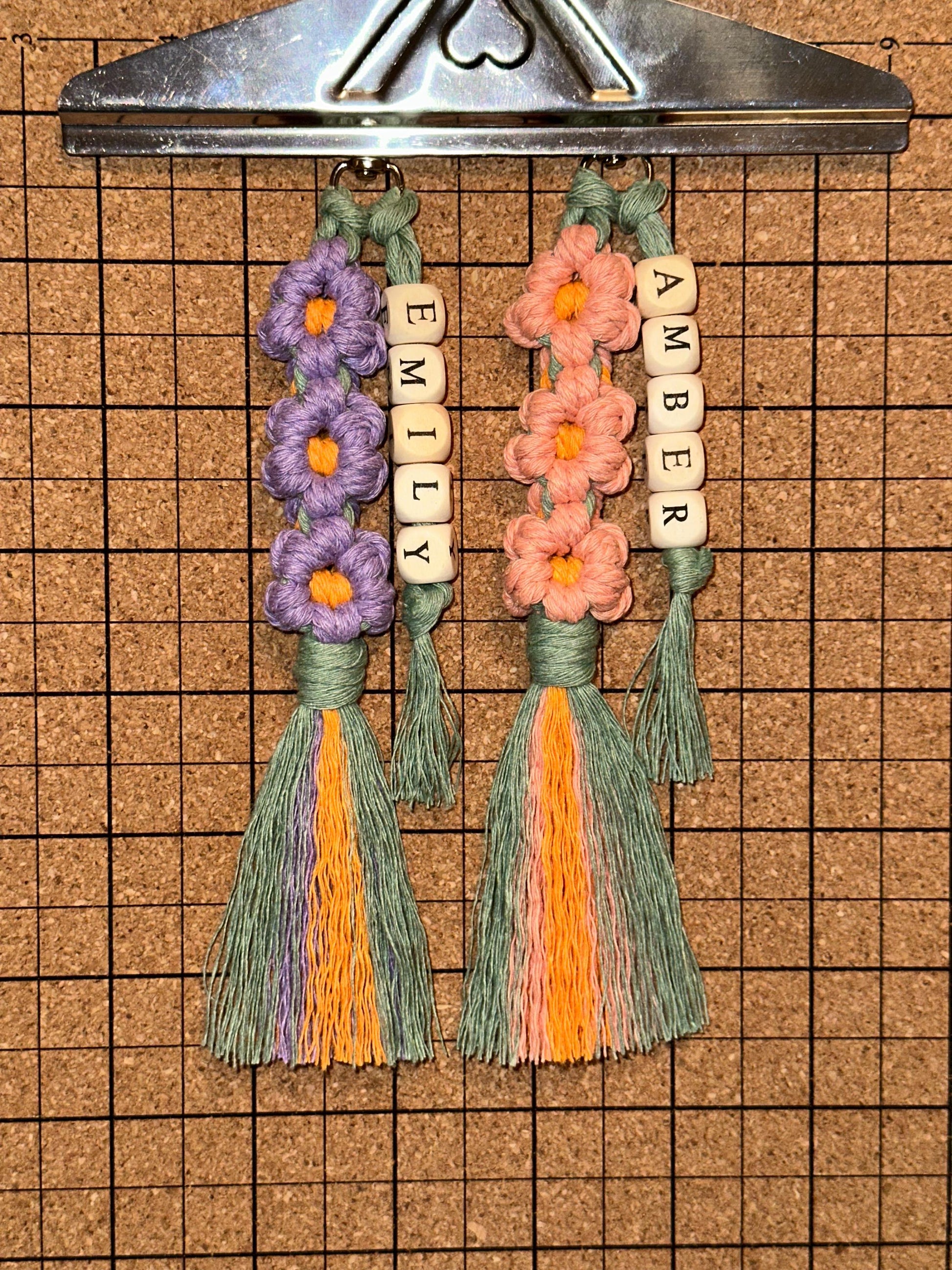 Macrame Flower Key Chain