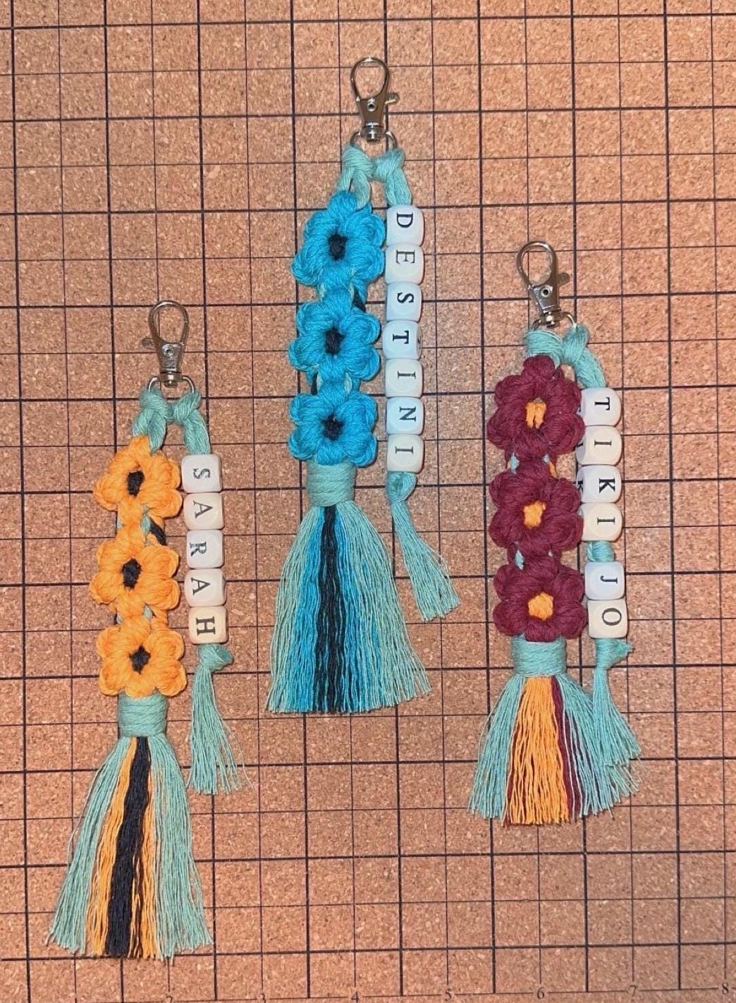 Macrame Flower Key Chain