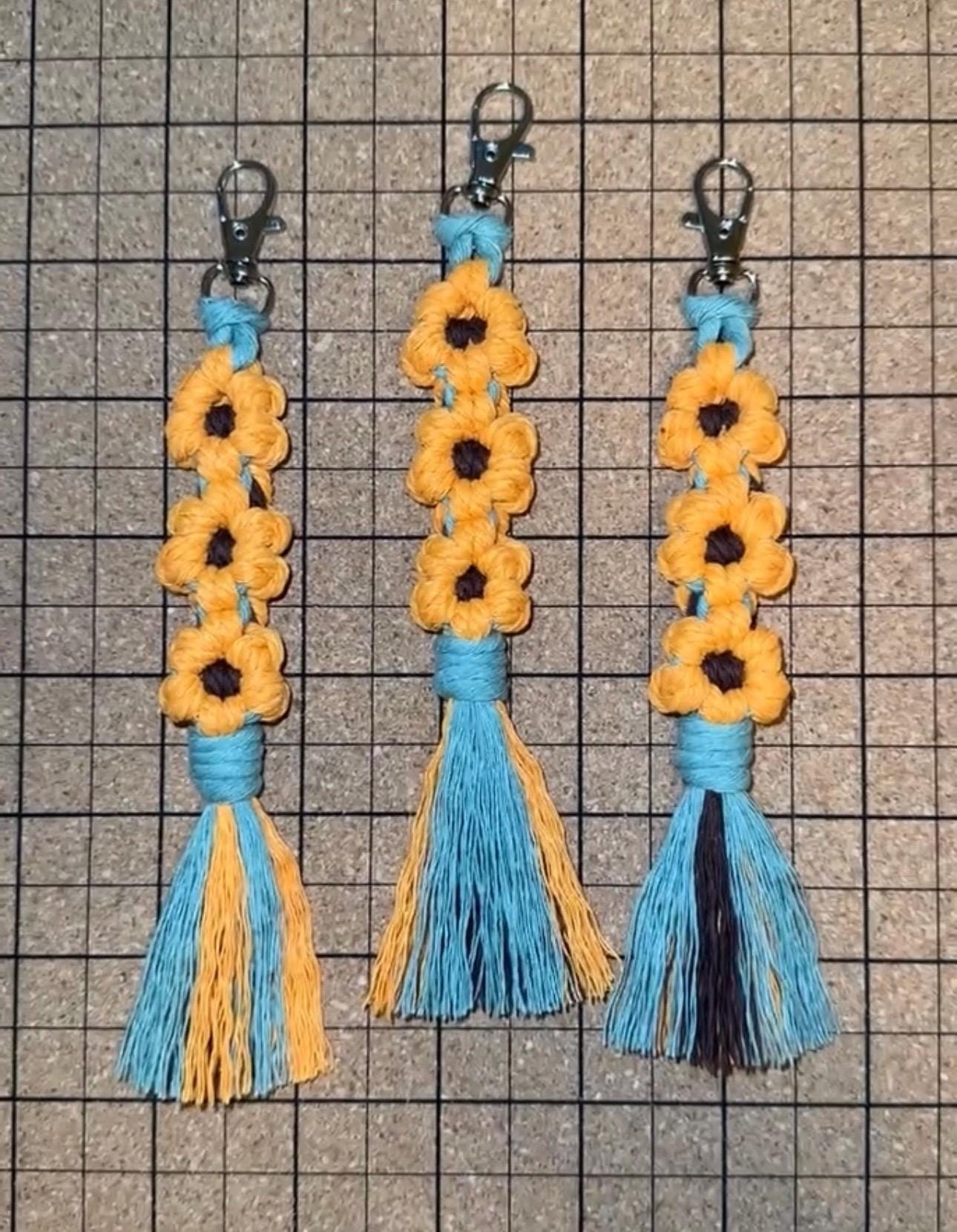Macrame Flower Key Chain